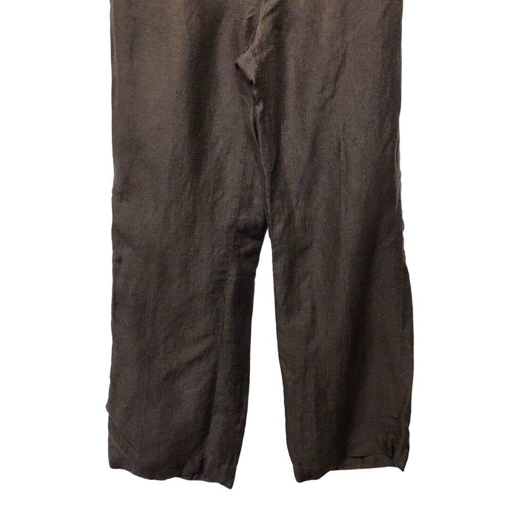Anne Klein New York Pants Womens 4 Brown Linen Silk - Picture 3 of 9